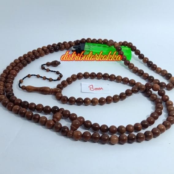 Tasbih 165 Kokka Kaukah Kaokah Tijani 8Mm Coklat