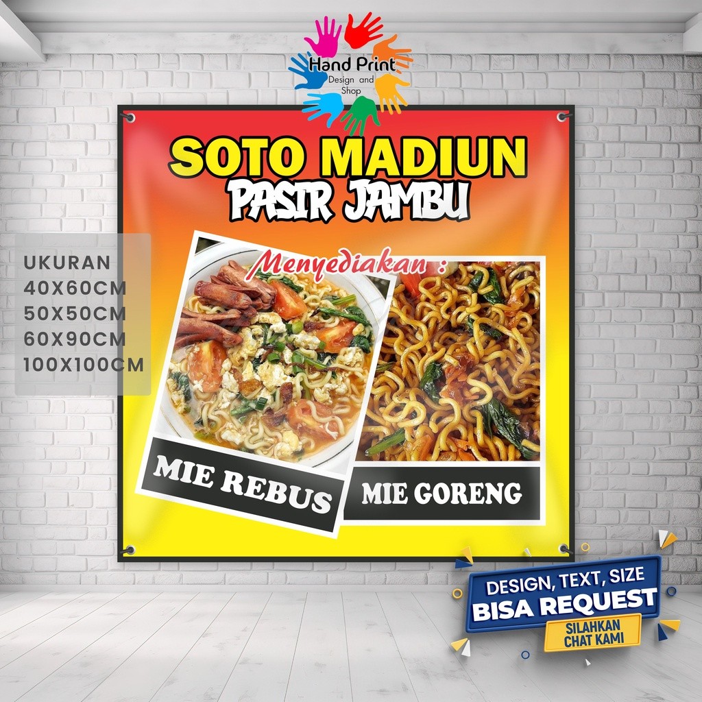 Spanduk Banner MMT Miie Rebus Mie Goreng Soto MadiunPangsit Nyonyor