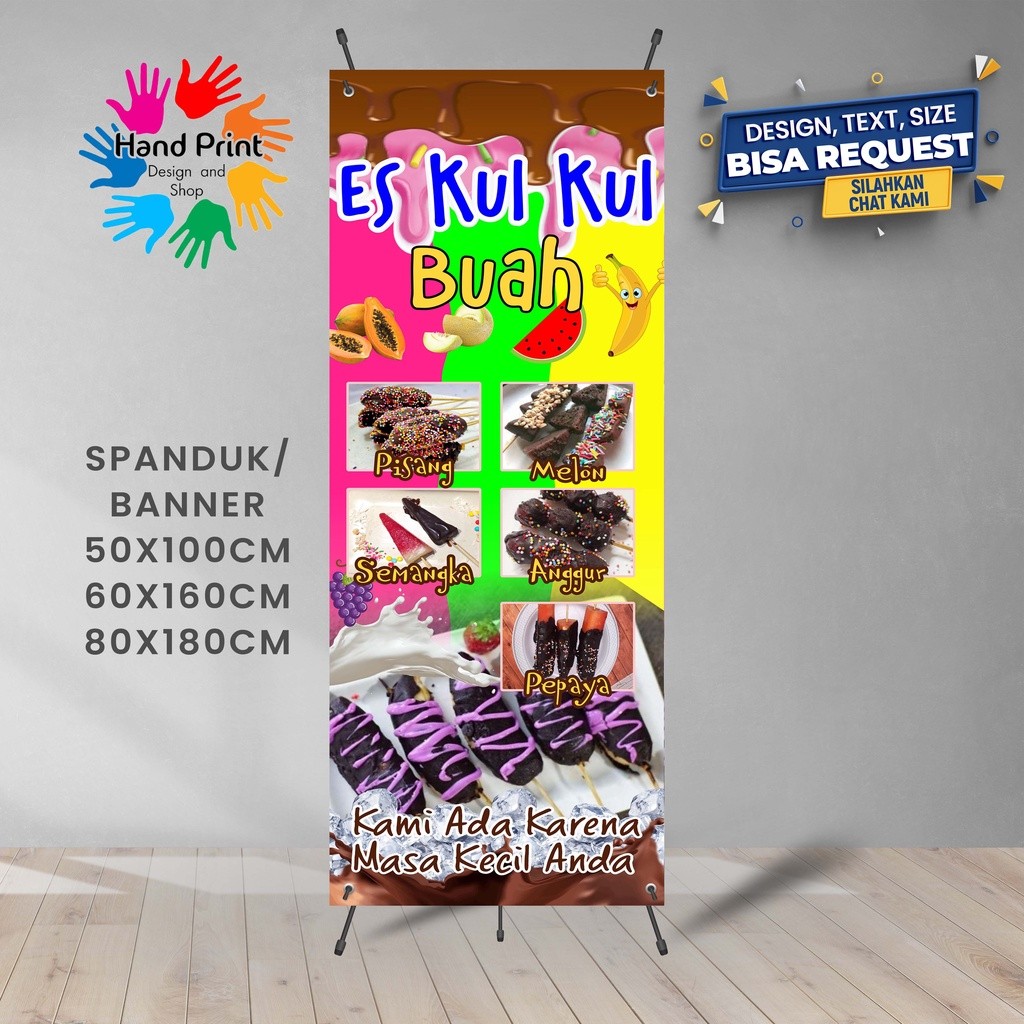 Spanduk Banner Es Kul Kul Buah Pelangi Gratis Memesan Desain