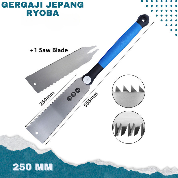 Terlaris Gergaji Jepang Ryoba Double Edge Rip Cut Cross Cut Gergaji Kayu Japan