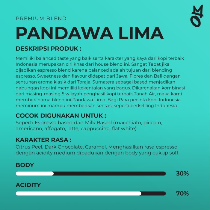 

Premium Kopi House Blend Pandawa5 100% Biji Kopi Arabika Specialty