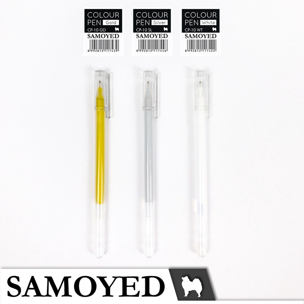 

Pulpen Warna / Tinta Putih / Emas / Perak / Colour Gel Pen Samoyed Cp-10 White / Gold / Silver