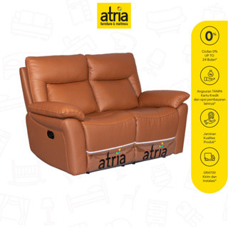 Atria Sofa Recliner 2 Seater Bruno Half Leather 15293100Cm T8120 Brown