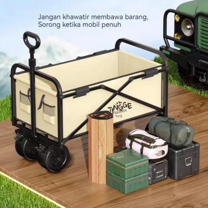 Furnibest Troli Barang Troli Lipat Camping Troli Keranjang Portable