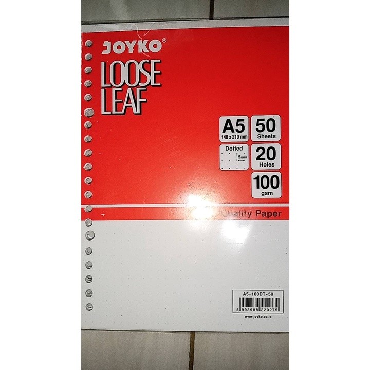 

JOYKO LOOSE LEAF A5-100DT-50 ISI 50 LEMBAR