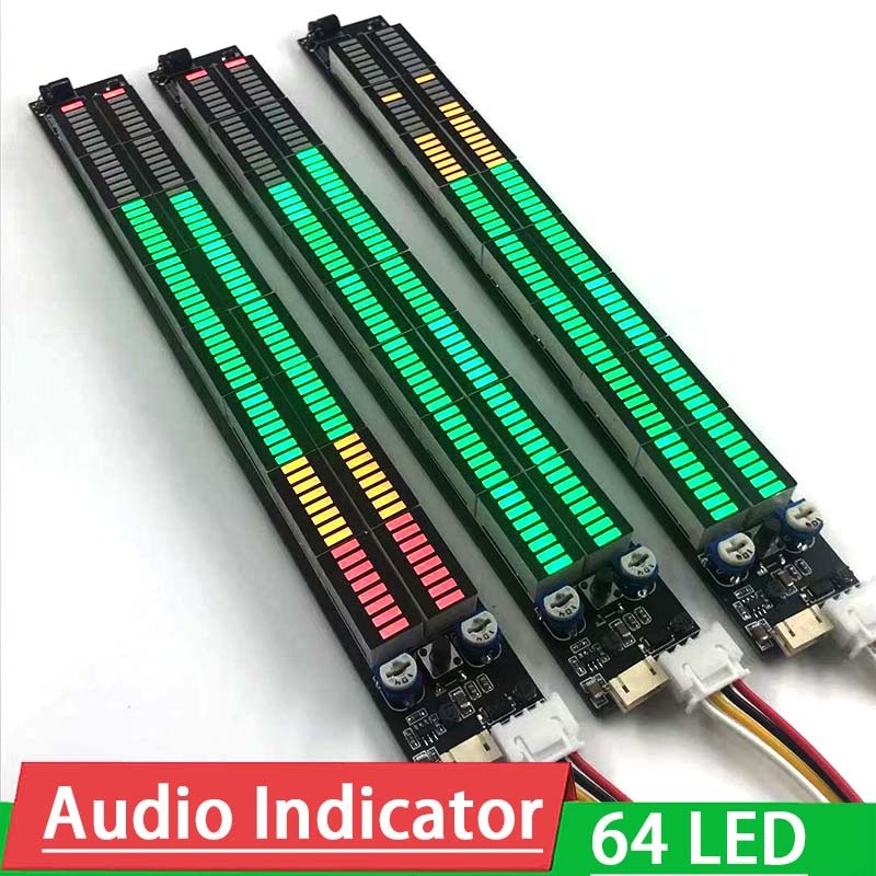 Musik Stereo LED 64 Multi-mode Lampu spektrum Indikator level audio Amplifier VU Meter 12V 24V Lampu