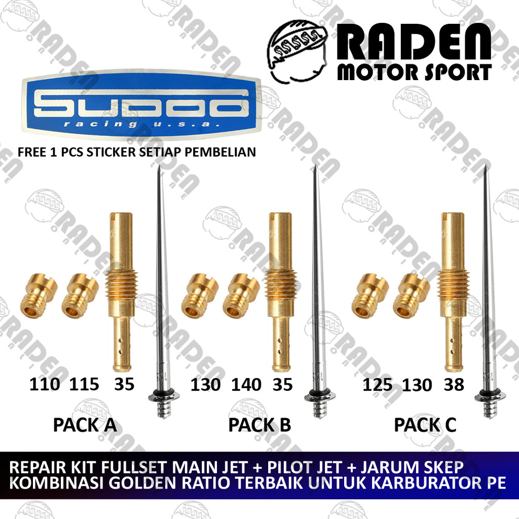 (COD) REPAIR KIT SET PE 24 26 28 30 MAIN JET PE24 PE26 PE28 PILOT JET JARUM SKEP PISTON 110 115 35 1