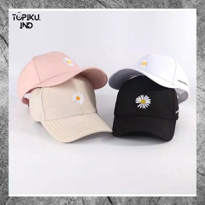 Topi Bunga Daisy - Topi Baseball Logo Bunga Daisy Topi Pria Wanita Unisex