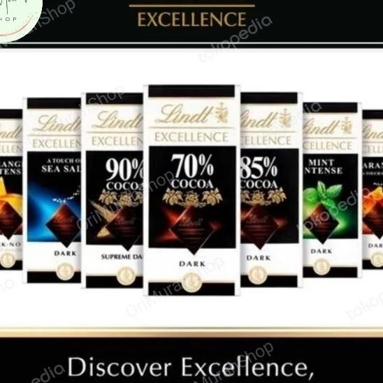 

Lindt Excellence Dark Chocolate Coklat Hitam Nt Orange Lk Sea