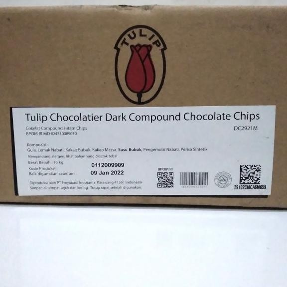 

Tulip Dark Choco Chips 1Kg / Coklat Chips Repa