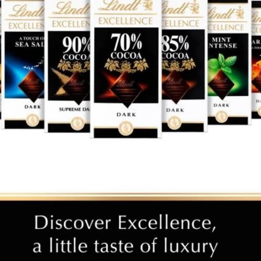 

Lindt Excellence Dark Chocolate 100Gr