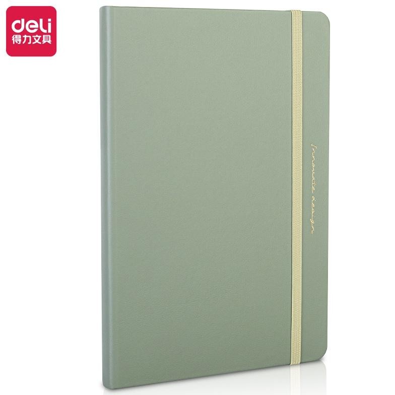 

ORIGINAL Deli Leather Cover Notebook / Buku Catatan Cover Kulit A5 96 Lembar Warna Pastel 22295 tg-342