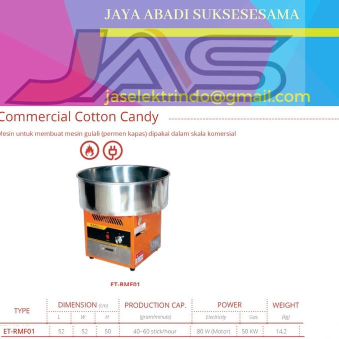 Cotton Candy Machine Et-Rmf01 Mesin Gulali Listrik+Gas