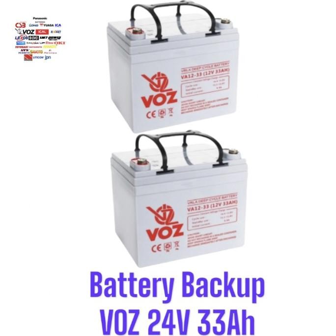 Battery Backup Ups Modif Voz 24v 33Ah Baterai Tambahan utk External Batre Ups 24volt 33 Amper