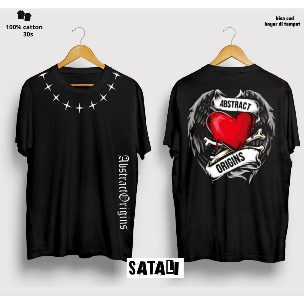 Viral Kaos Angel Sayap Love Hati Kaos Tulisan Di Leher Kaos Motif Hati Kaos Abstreact Origins Hati K