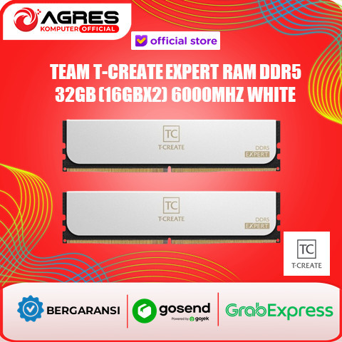 TEAM T-CREATE EXPERT RAM DDR5 32GB (16GBX2) 6000MHZ WHITE