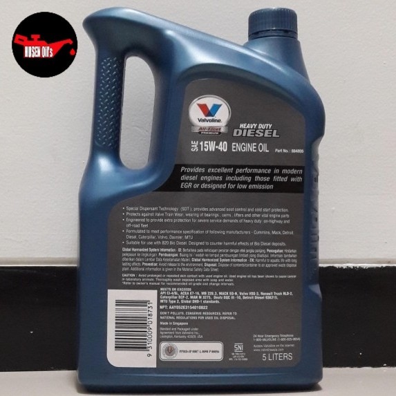 Oli VALVOLINE All-Fleet Heavy Duty Diesel 15w40/15w-40 CI-4/SL (5L)