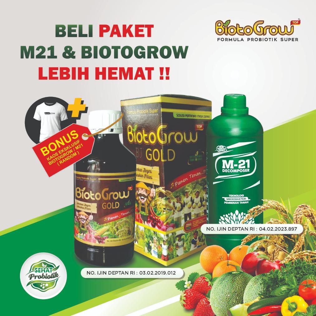 Murah Biotogrow + M21 Decomposer | Paket Duo Ampuh M21 Decomposer + Biotogrow | Pupuk | Pertanian Ho
