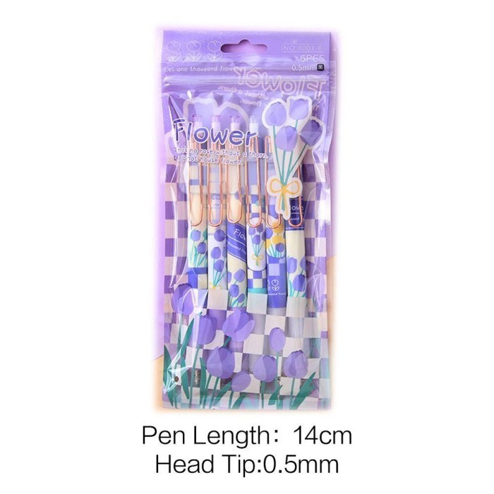 

Vee Kelembutan 6Pcs/Set Gel Pulpen Perlengkapan Kantor Sekolah Alat Tulis
