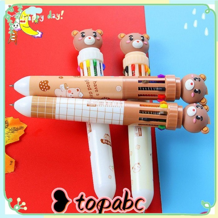 

Vee Top 4Pcs/Set Pena Gel Perlengkapan Kantor Sekolah Alat Tulis 10Warna