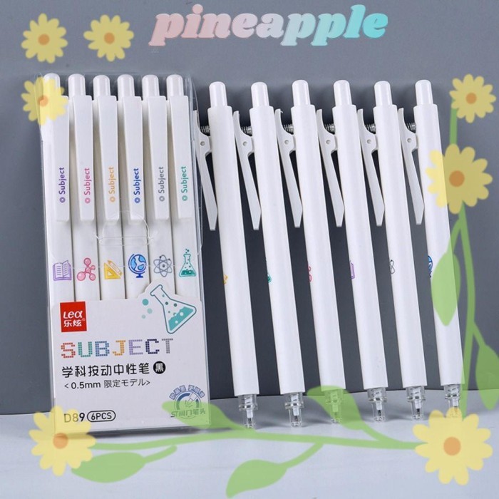 

Vee Nanas 6Pcs/Set Pena Gel Perlengkapan Kantor Sekolah Tulip Dekorasi