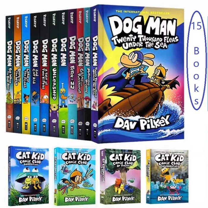

Bana Dog Man/ Buku Dogman/ Buku Cerita Anak Anak 14 Buku Set