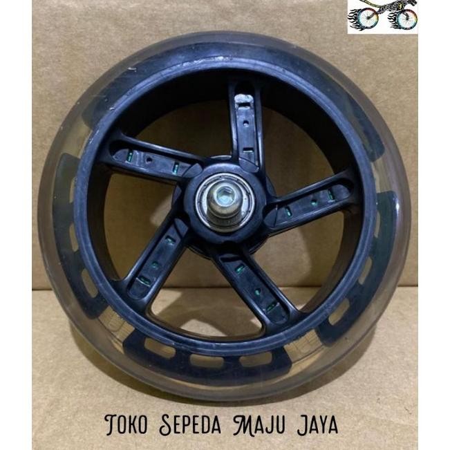 SALE roda ban depan otoped otopet scooter sekuter skuter pedal injak ada lampu dan baut as -brbr