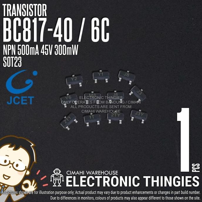 Baru (20) BC817-40 SOT23 JCET 6C TRANSISTOR SMD BC817 thingie43 dijamin