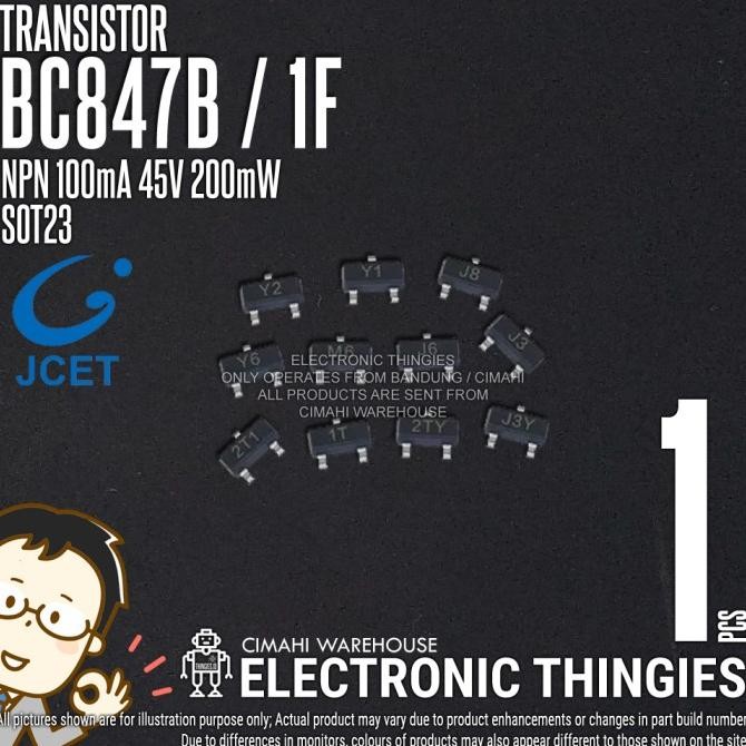 Murah (20) BC847B SOT23 JCET 1F TRANSISTOR SMD BC847 thingie43