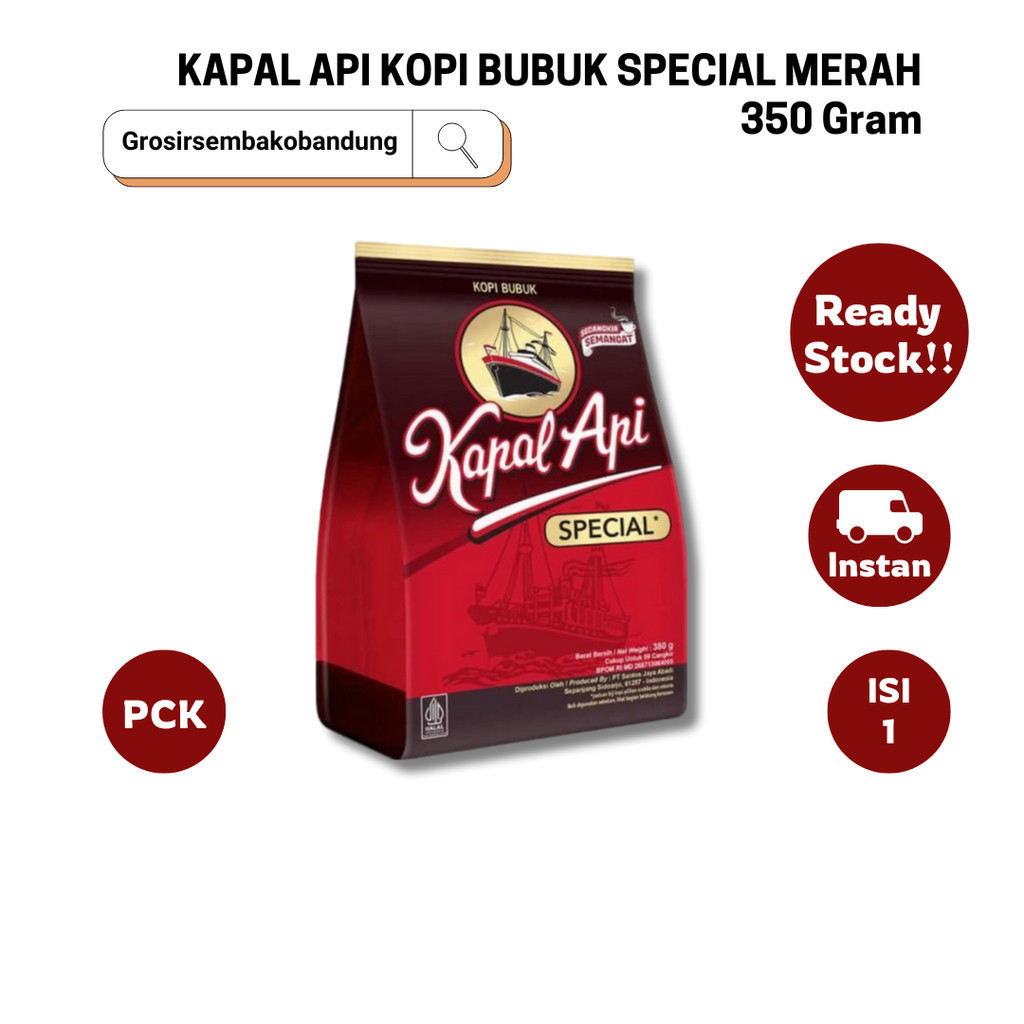 

KAPAL API KOPI BUBUK SPECIAL MERAH PCK 380/350g - 1 PCS - KOTA BANDUNG