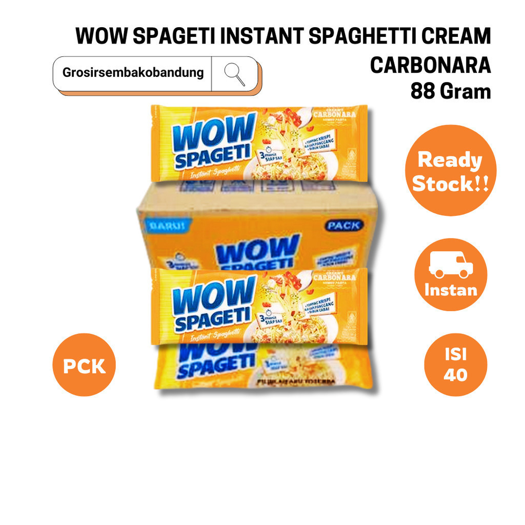 

WOW SPAGETI INSTANT SPAGHETTI CREAM CARBONARA PCK 88g - 1 Dus - Kota Bandung