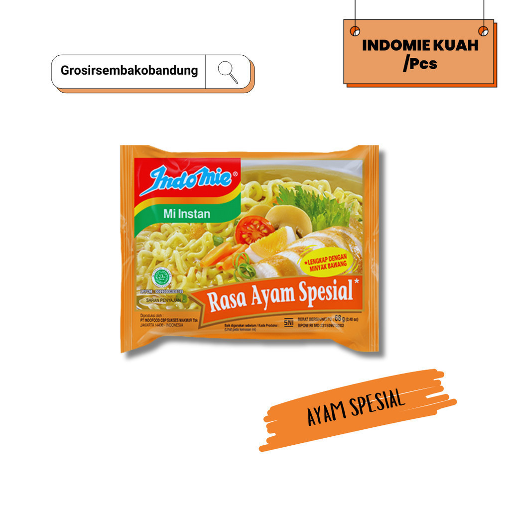 

INDOMIE MIE INSTANT AYAM SPECIAL PCK 68g - 1 Pcs - Kota Bandung