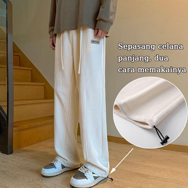 Diskon Putih Celana Panjang Polos Celana Loose Pants Daily Celana Santai Celana Korean Style Celana 