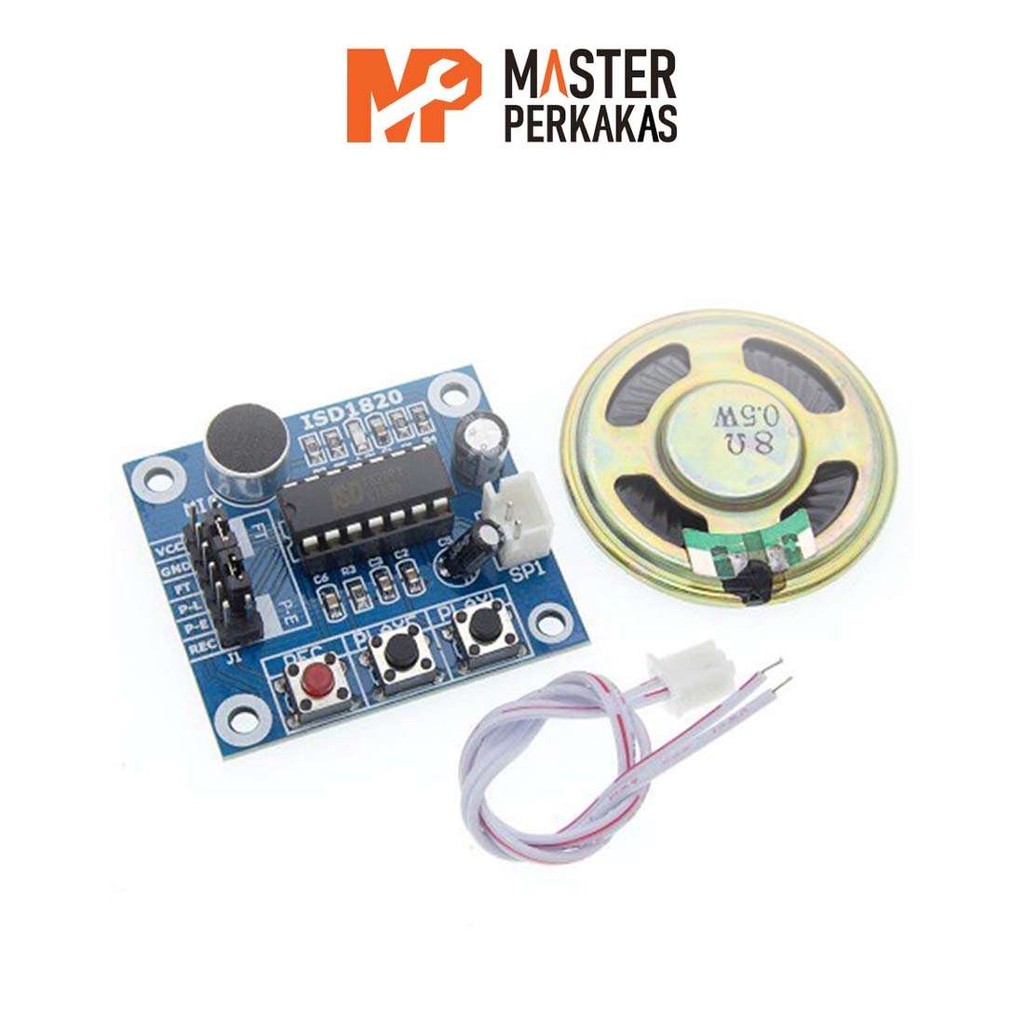 R4m3 Modul Perekam Suara ISD1820 MP / Sound Recorder Playback Es Krim Voice / Module Arduino Stand