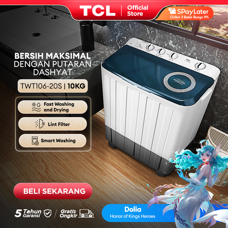 TCL MESIN CUCI TWINTUB 10KG - TWT106-20S