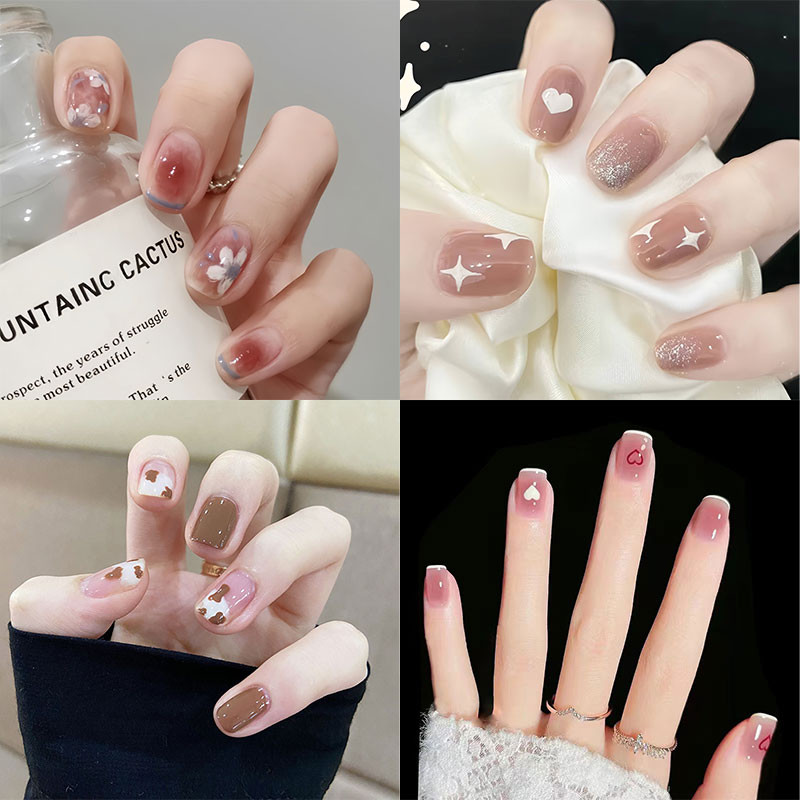 Kuku Palsu Nail Art 24pcs Kuku Palsu + Lem Kuku Palsu Nail Art + Lem Lem Kuku Palsu Kuku Palsu Anak