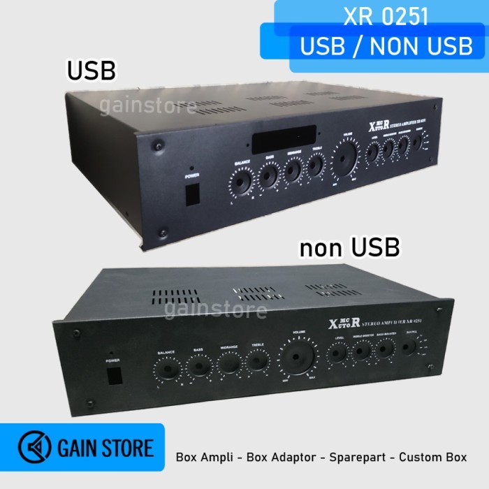 Box Ampli Amplifier Plat Besi Xr 0251 Usb Non Paket Hemat