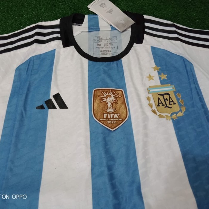 Jersey Argentina Player Issue 3 Bintang Full Path Jersey Juara Dunia