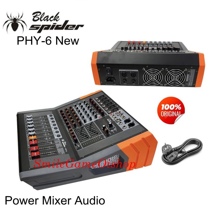 Power Mixer Audio Black Spider PHY6 Original