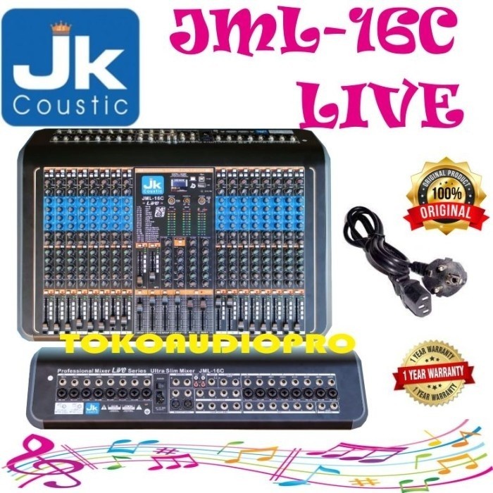 Mixer JK Coustic JML16C Live 16-Channel Mixer Jk Coustic JML-16c Live