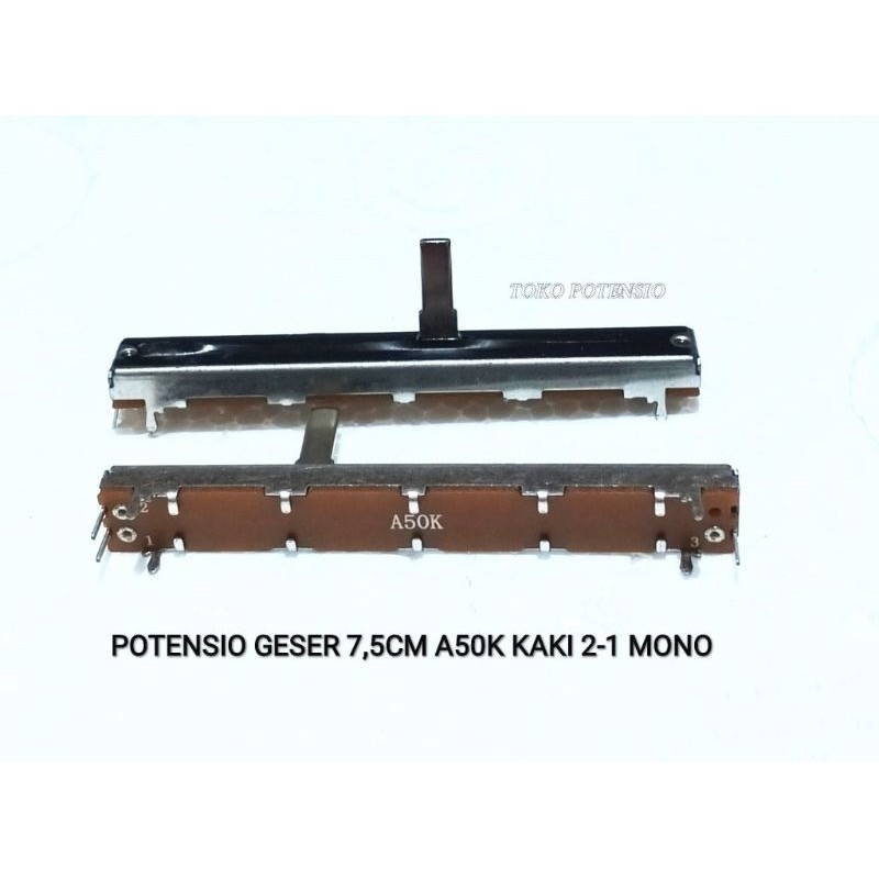 POTENSIO GESER MIXER FADER 7,5CM KAKI 2-1 A50K MONO