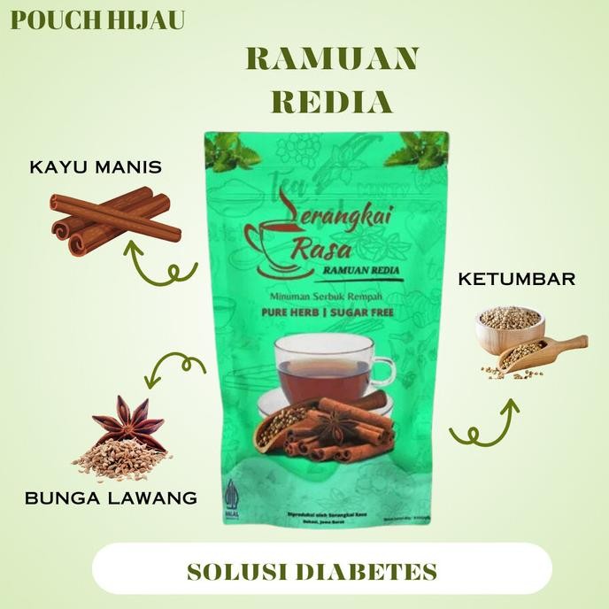 

NEW PRODUK [ POUCH HIJAU ] TEH REMPAH SERANGKAI RASA REDIA | JSR | ANTI DIABETES !!!!!