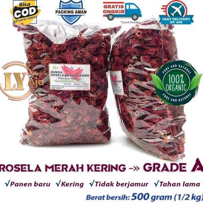 

NEW PRODUK TEH BUNGA ROSELLA MERAH ROSELA UNGU 500 GRAM LY AJA KERING GRADE A !!!!!