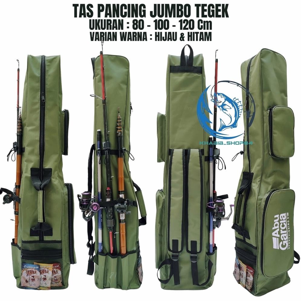 Cuci Gudang Tas Pancing Jumbo Ransel Waterproof Ukuran 80/100/120 Cm Muat 7-8 Set Joran Pancing Orig