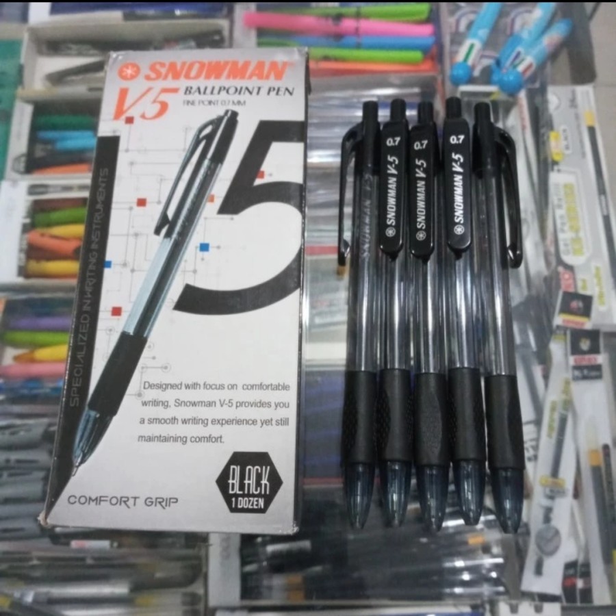 

pulpen snowman v5 hitam 0.7 per pcs
