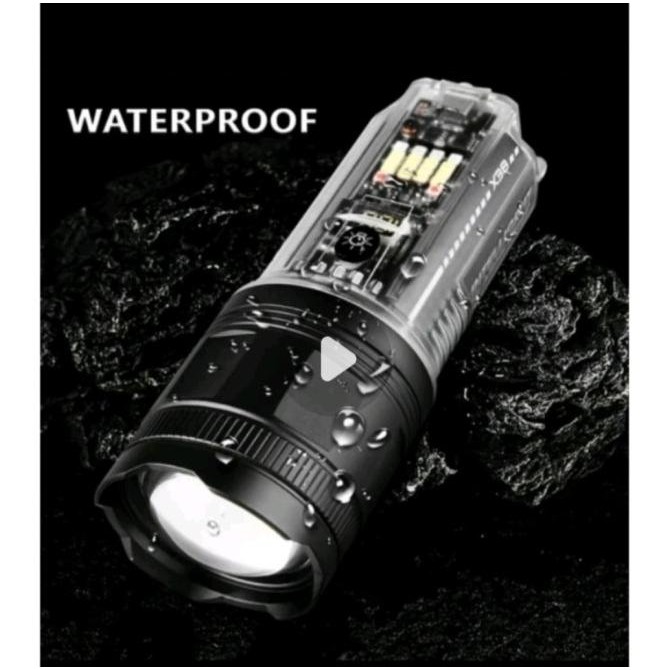 Senter Led Laser X39 7 Mode Sinar Solar Panel Flashlight Powerfull