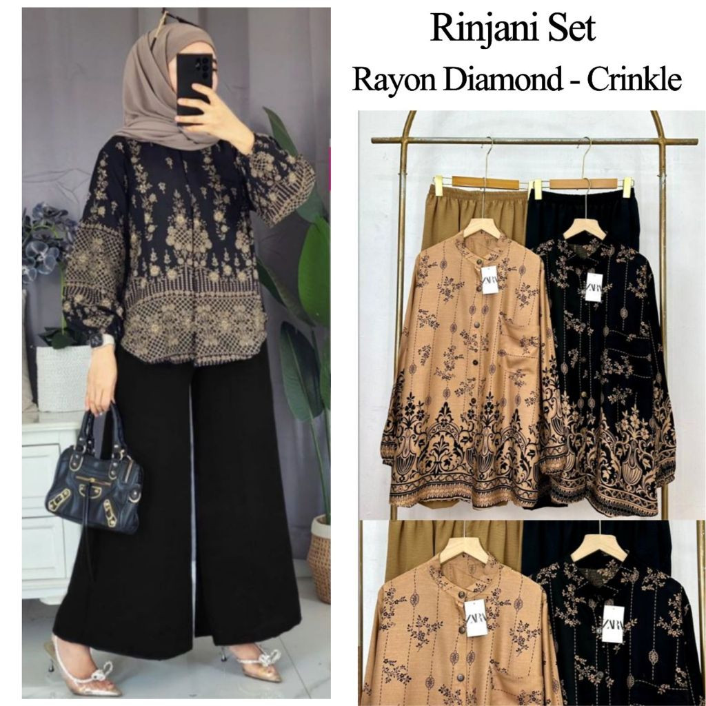 Setelan Wanita Oneset 1Set Kekinian 2024 Baju 2In1 Kondangan Remaja Bahan Adem Terbaru 2025 Stelan P