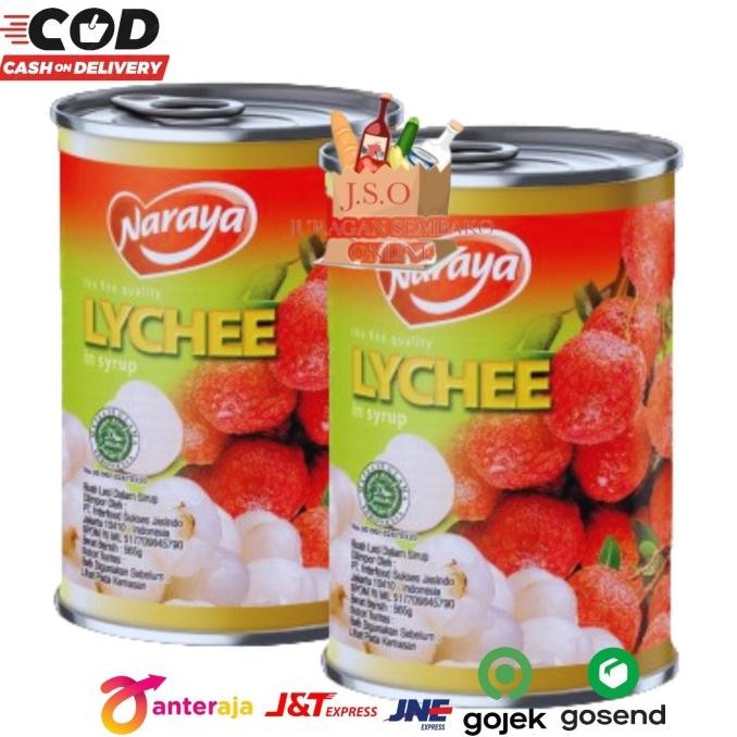 

Naraya Lychee kaleng 565gr Lychee in syrup Buah Lychee Kaleng Leci Kaleng Buah Lychee