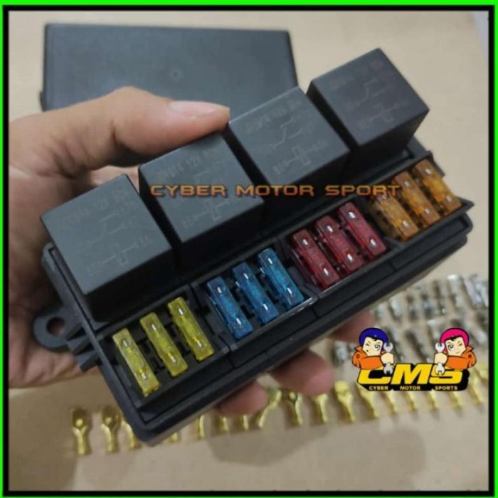 BOX RELAY SEKRING MOBIL UNIVERSAL. FUSE BOX PLUS RELAY. SOKET RELAY TERHEBAT