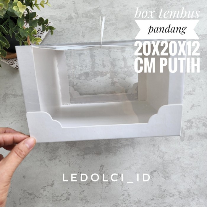 

(5 PCS) PUTIH 42012 BOX CAKE DUS KUE MIKA TEMBUS PANDANG S 20x20x12